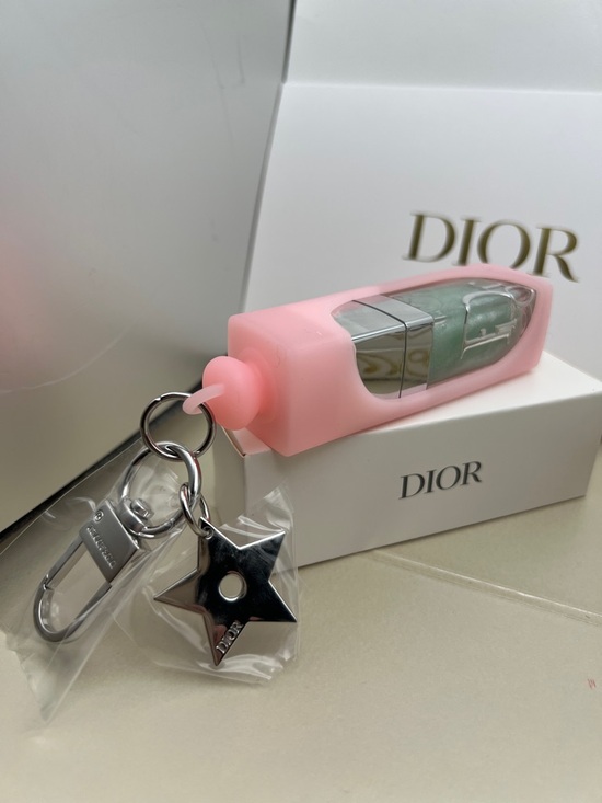 Dior Other - Dior Pink Silicone Keychain Lip AddictGlow Oil Holder W/Minty Lip Oil INBox NWOT